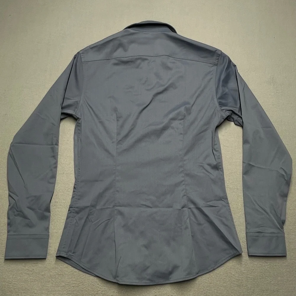 New Tailored Athlete Mens Button Down Dress Shirt‎ Long Sleeve Gray Size S
